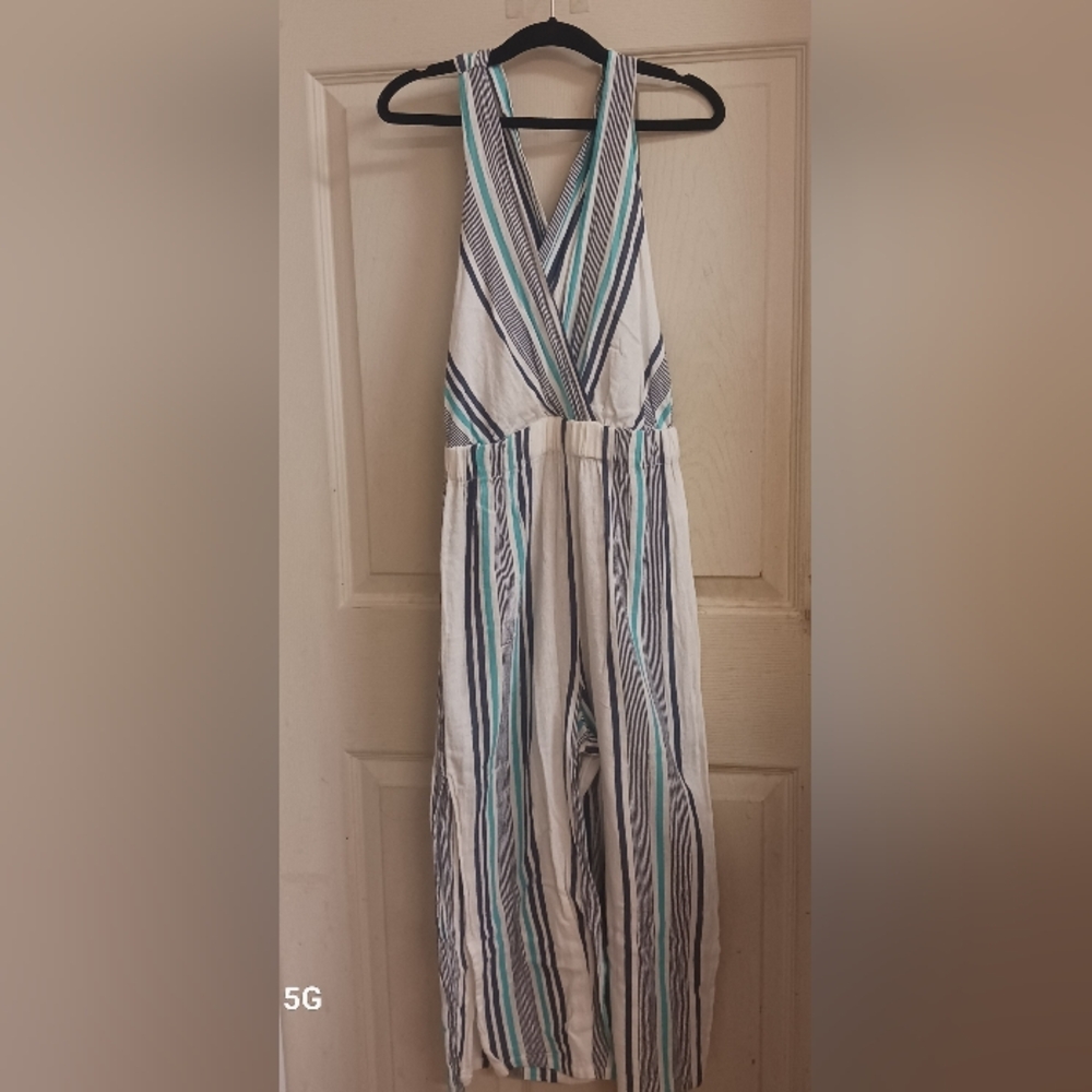 Striped Sleeveless Jumpsuit